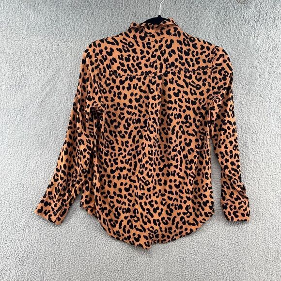 RAILS Kathryn Button Down Leopard Print Blouse Top size extra small - Picture 3 of 13